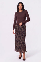 Elenia Skirt - Dark Brown Pattern