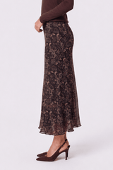 Elenia Skirt - Dark Brown Pattern detail