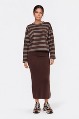 Elka Top - Brown Black detail