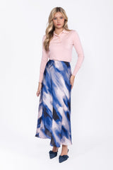 Lisa Skirt Ivory/Blue
