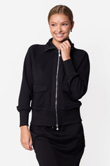 Mina Zip Up Jacket Black