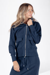 Mina Zip up Jacket Navy