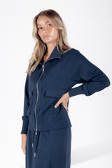 Mina Zip up Jacket Navy