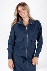 Mina Zip up Jacket Navy