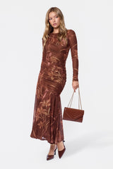 Miri Dress - Brown Flower