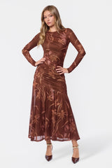 Miri Dress - Brown Flower