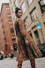 Rosana Dress - Brown Flower