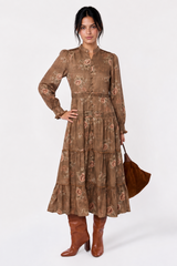 Rosana Dress - Brown Flower