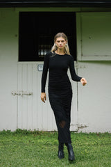 Black Ruched Center Dress