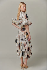 Linen Maxi Dress Watercolor