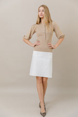 White Knit Aline Skirt